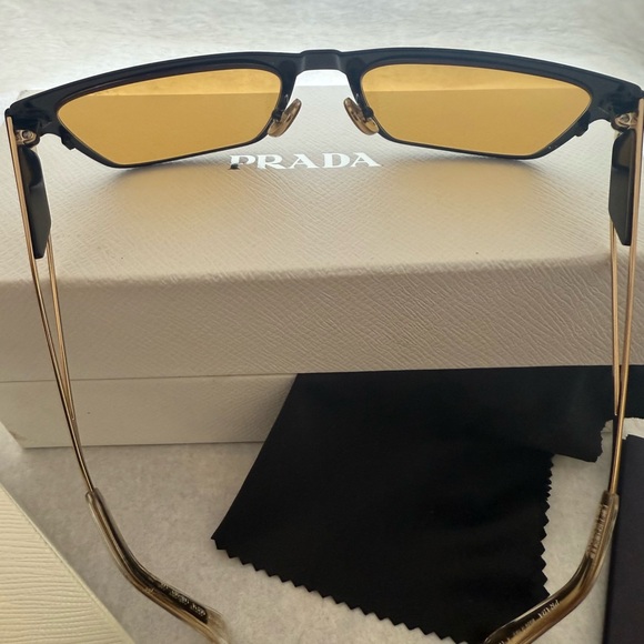 Prada Black Frame Sunglasses with Yellow Lens main image 7